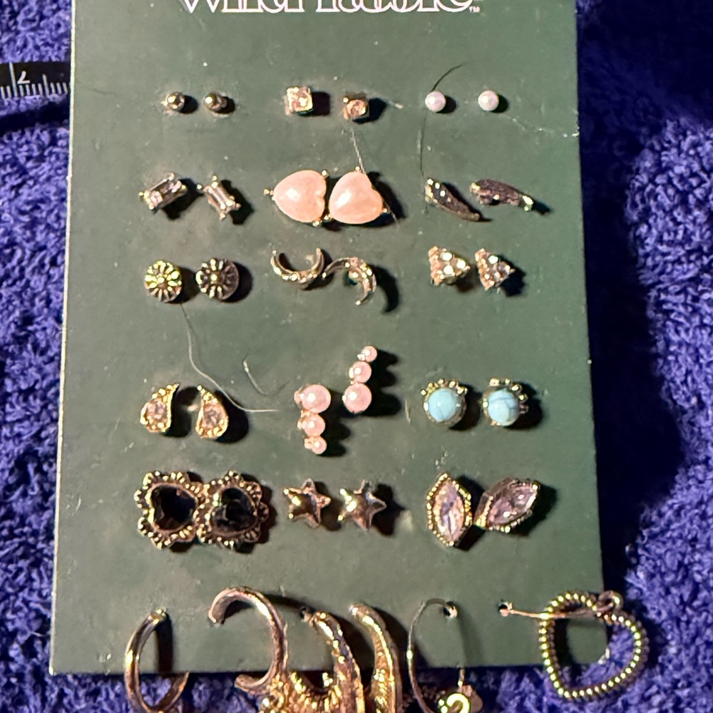 Wild Fable Assorted Earrings Set with Pink, Blue, and Gold Accents
